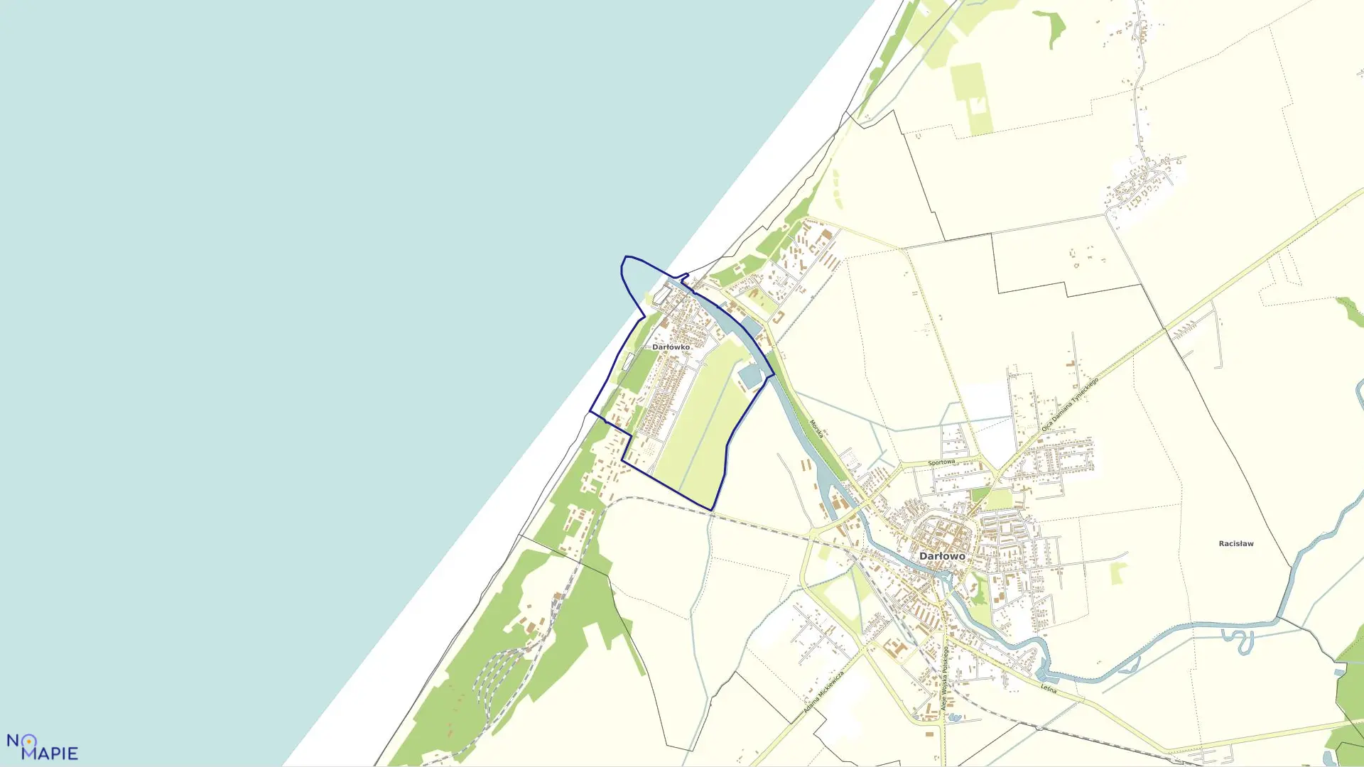 Mapa obrębu 2 w mieście Darłowo