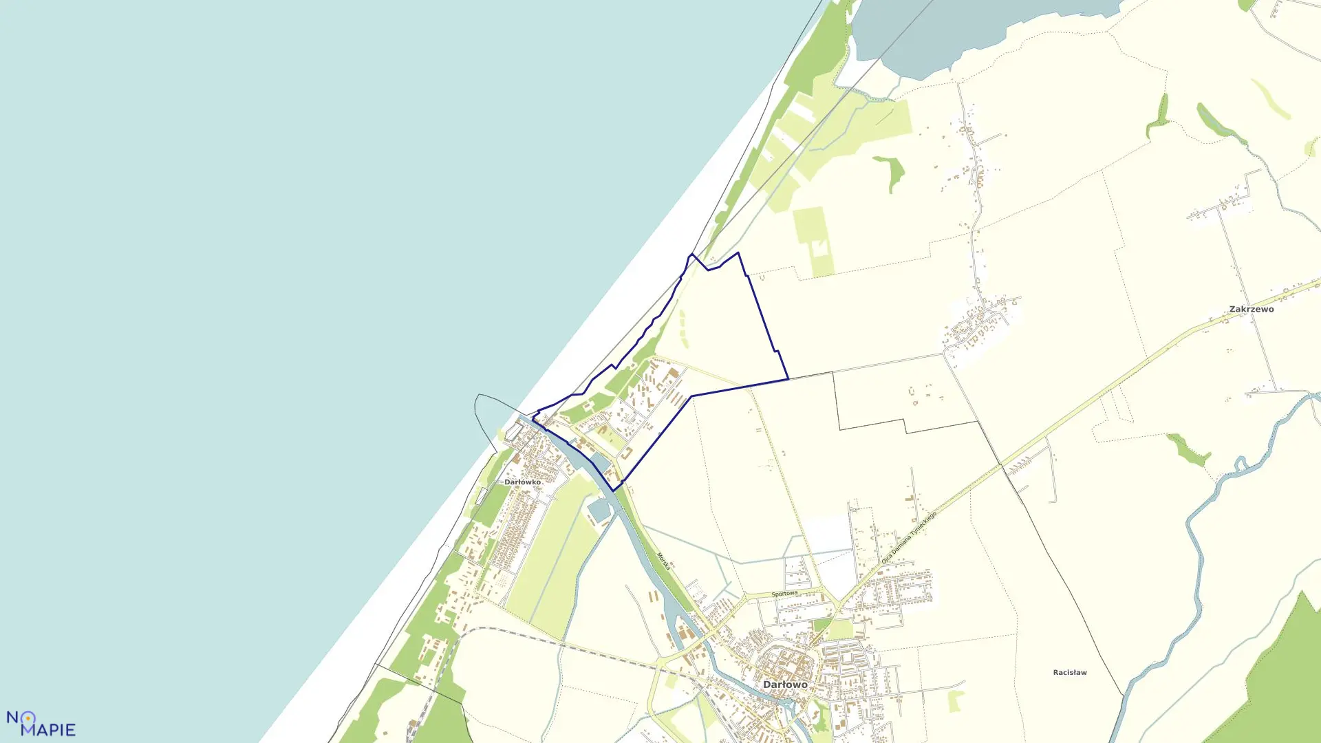 Mapa obrębu 3 w mieście Darłowo