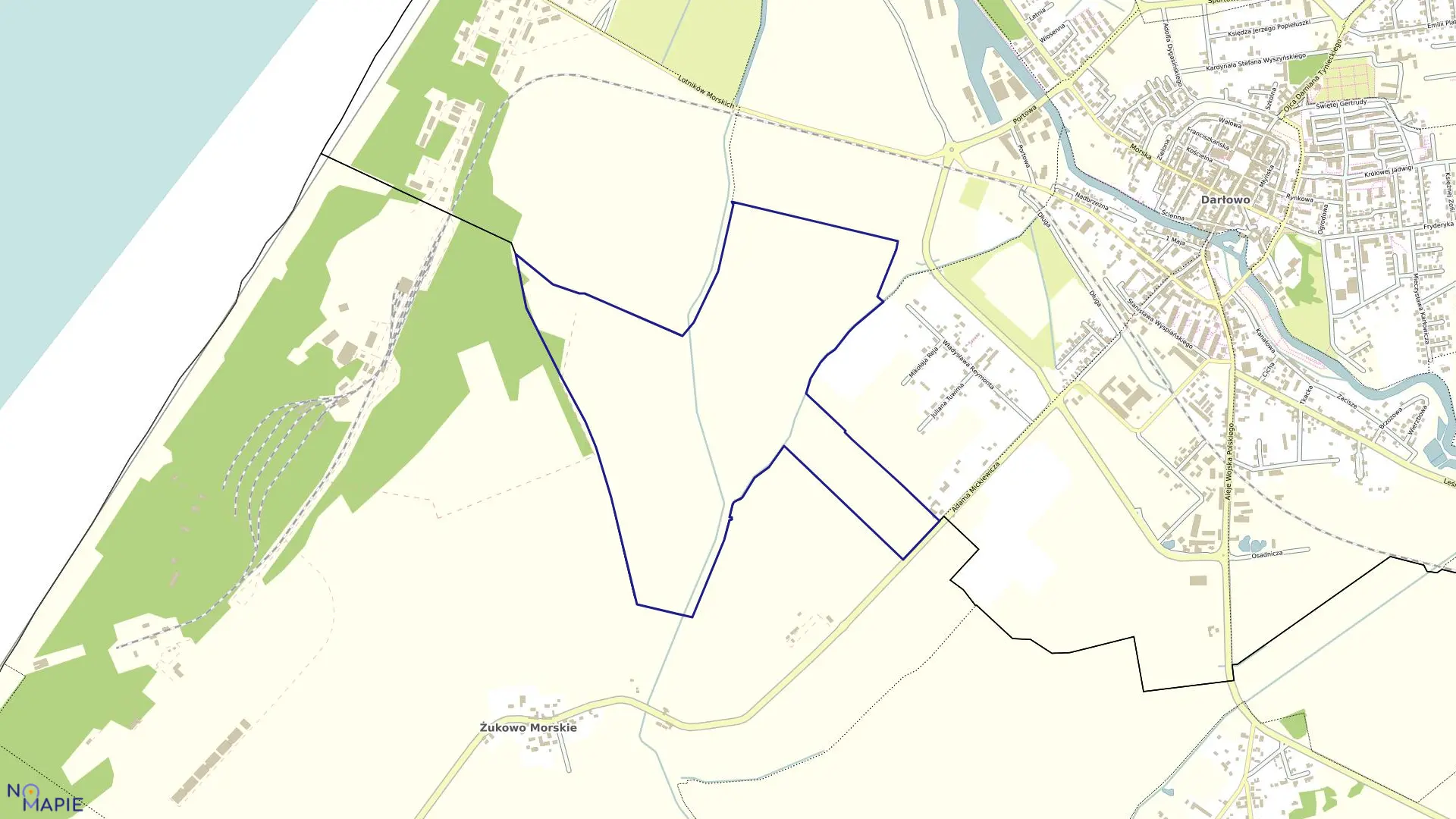 Mapa obrębu 4 w mieście Darłowo