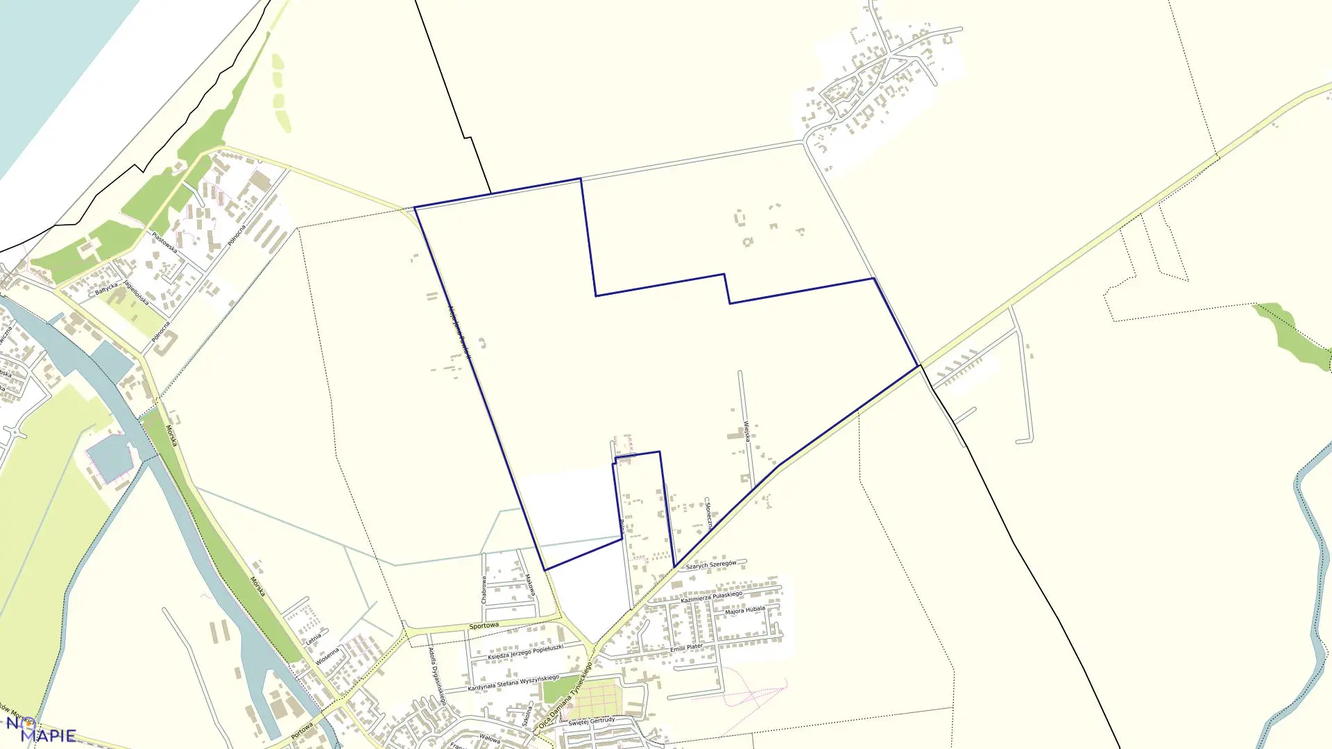 Mapa obrębu 8 w mieście Darłowo