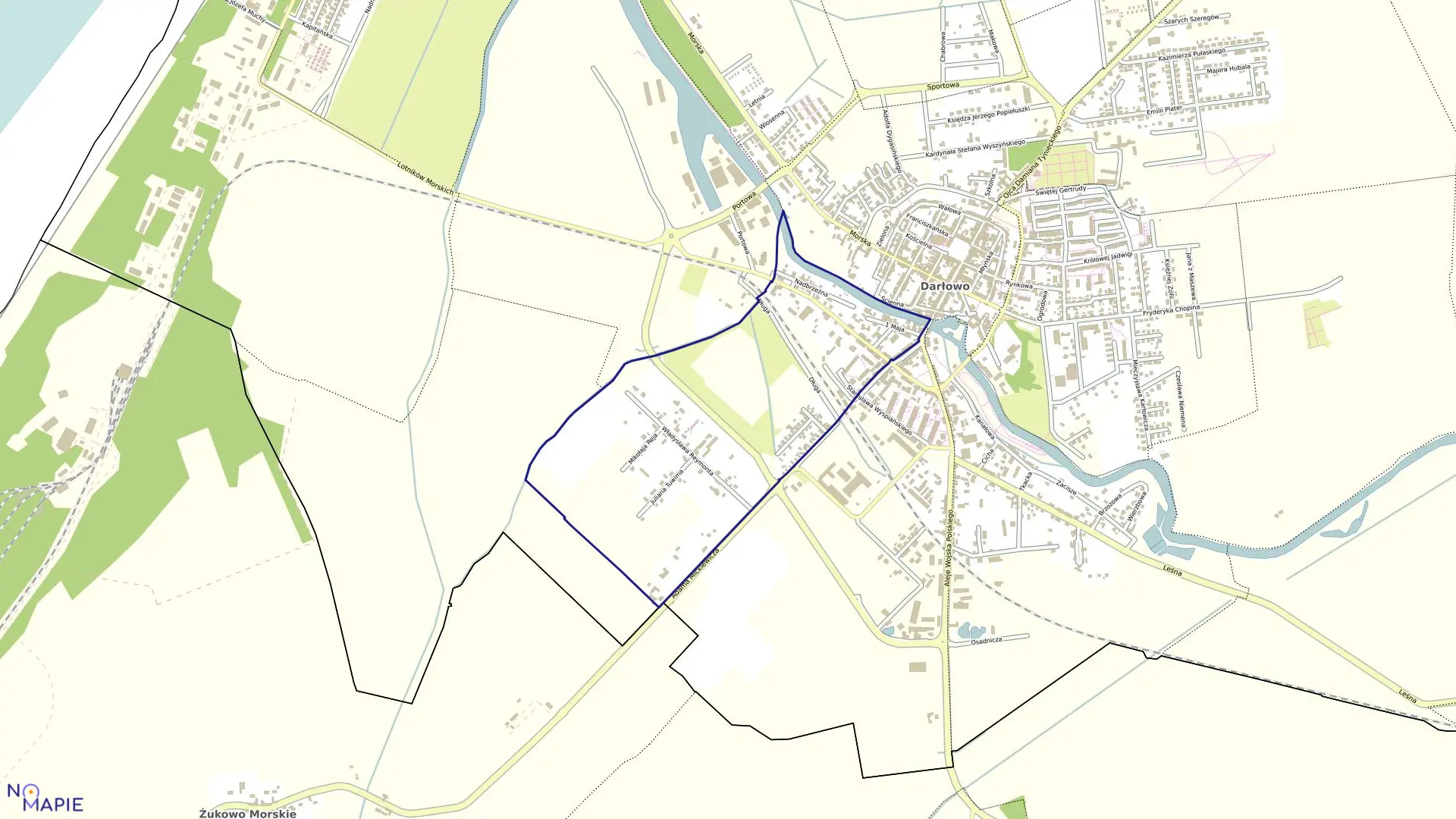 Mapa obrębu 9 w mieście Darłowo